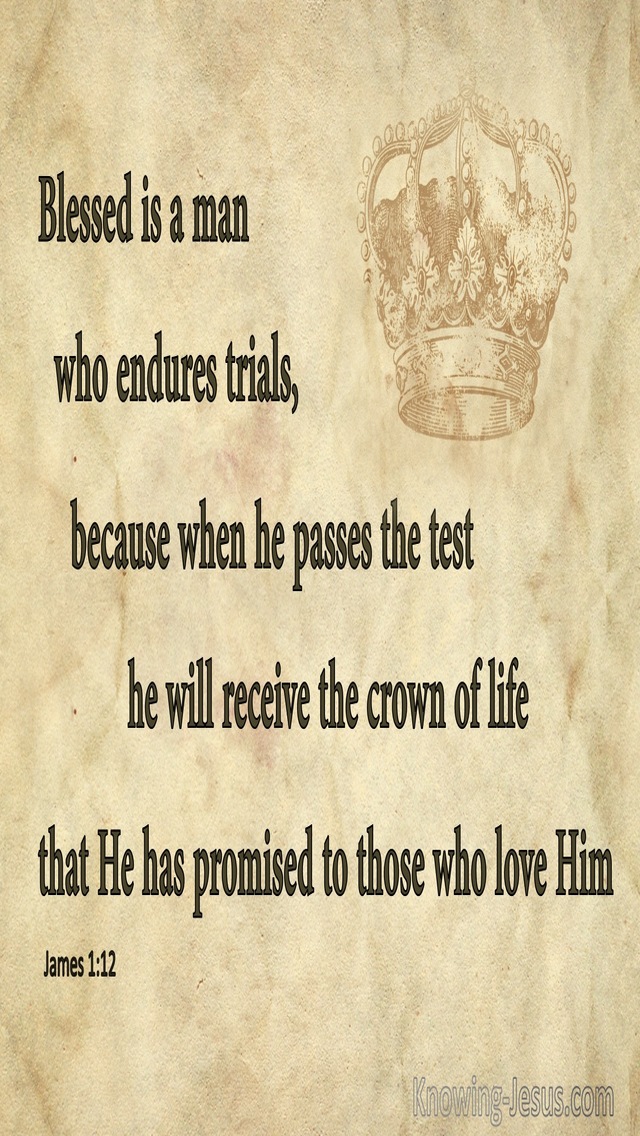 James 1:12 Blessed Is The Man The Endures Trials (beige)